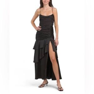 Hutch Tisha Ruched Tiered Maxi Dress